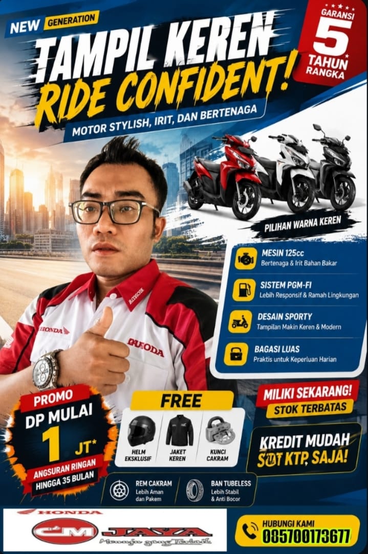Promo Honda Tampil Keren Ride Confident DP mulai 1 juta